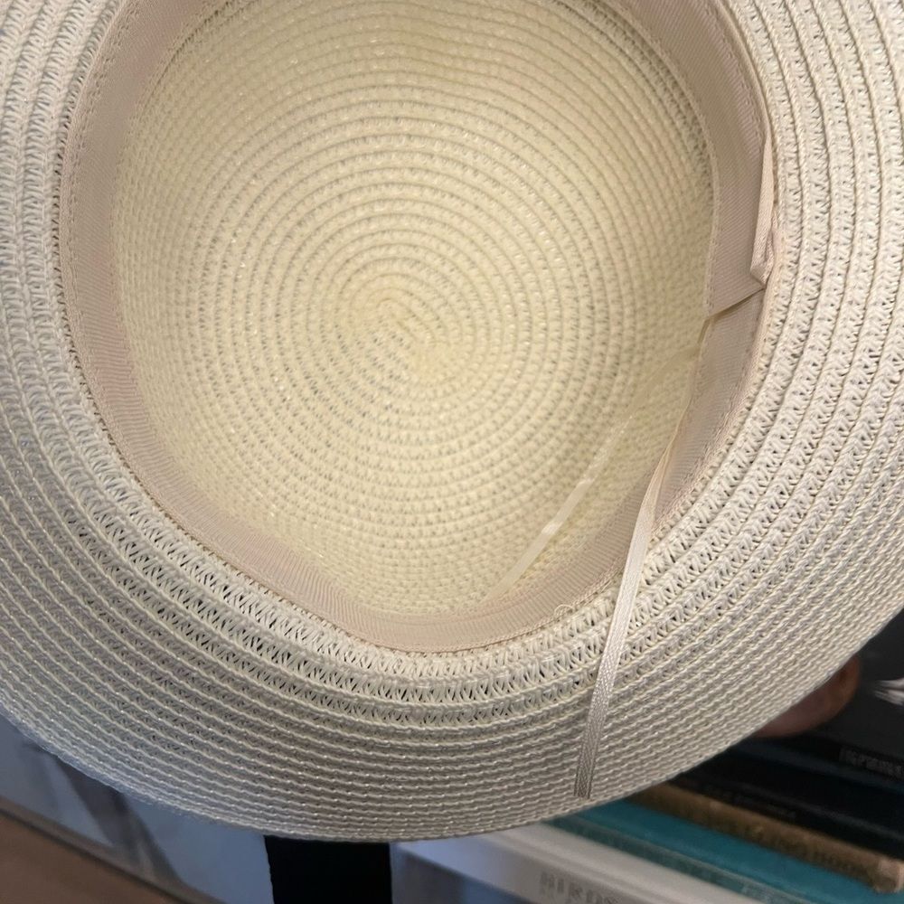 New WHITE CLAW Seltzer Panama Womens Sun Hat Black Ribbon Resort Beach Demure - Picture 5 of 6